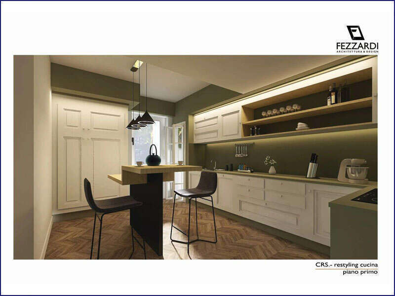 progetto interior design CRS rendering tav5 cucina