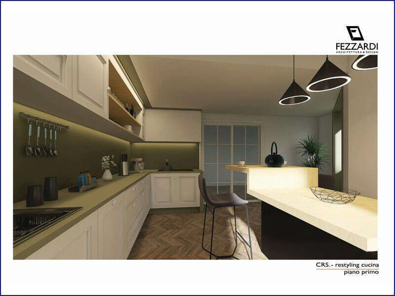 progetto interior design CRS rendering tav6 cucina